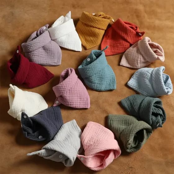 QUICKR 3 Peças Babadores Para Alimentação Bebês, Toalha Saliva Lenços Triangulares, Bandana, Berço Macio