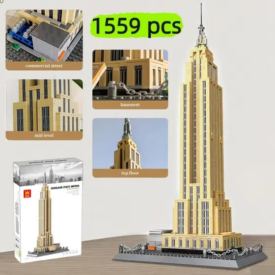 Brinquedo Architecture Empire State Building 3d Puzzle Kit Premium De Montar De Metal Earth 1599pcs