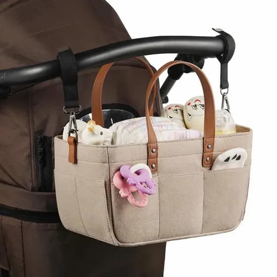 Cesta Organizadora De Bebê De Feltro , Bolsa De Fraldas Com Alça , Tapete De Troca Para Crianças
