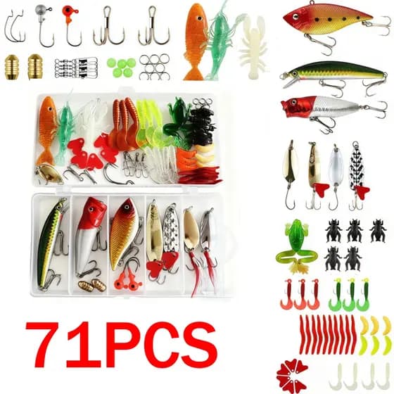 Kit 71 Iscas Artificiais - Meia Água com Anzol Duplo | Iscas Realistas para Pesca de Truta e Peixes