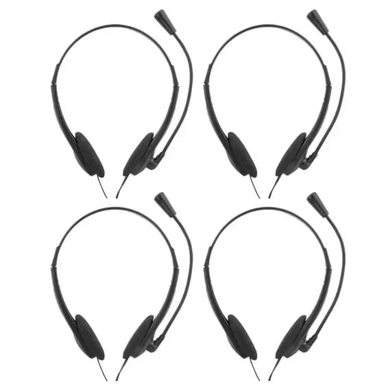 Kit com 4 Fones De Ouvido Headset P2 Microfone Preto Bright