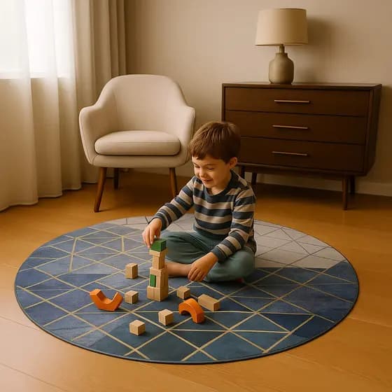 Tapete Redondo Antiderrapante Veludo Premium Cristal 160cm Sala Quarto Decoração Escritório Casa