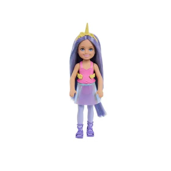 Boneca Barbie Chelsea Dreamtopia Unicórnio Cabelo Roxo Original Mattel Código Jkh58 Presente