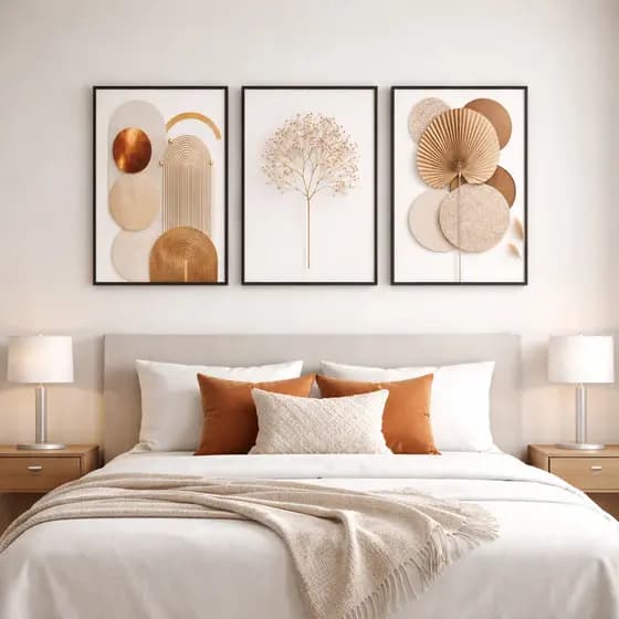 Kit 3 Quadros Decorativo 40x60 cm Para Sala Quarto Escritório