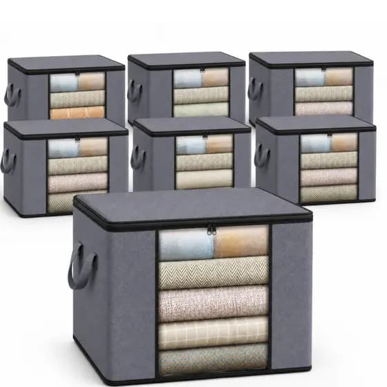 Kit 08 saco caixa Organizador Dobrável Grande Para Guarda-roupa E Edredom