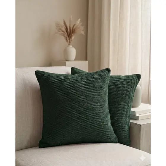 Kit 2 Capas De Almofadas Decorativa Lisa Tricot 45x45cm Sofá Cama Decoração Tricô Luxo Moderna Elegante