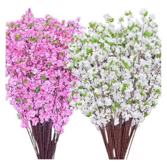 10 Galhos Flor Cerejeira Pessegueiro Artificial 1,20m Decora