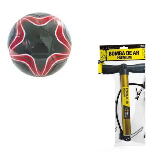 Kit Futebol Campo Pais & Filhos Bola + Bomba de Ar Manual