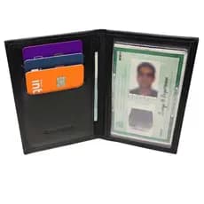 Carteira Porta Documento Couro Legitimo Masculina Cabe RG, CNH, Cartões