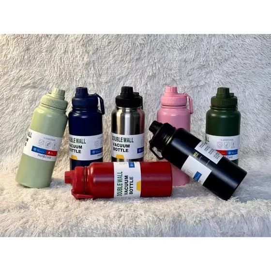 Garrafa Térmica de Aço Inoxidável com Alça - Capacidade 1000ml