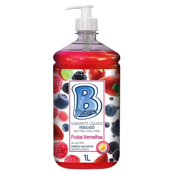 Sabonete Líquido Perolado Frutas Vermelhas Barbarex 1 litro