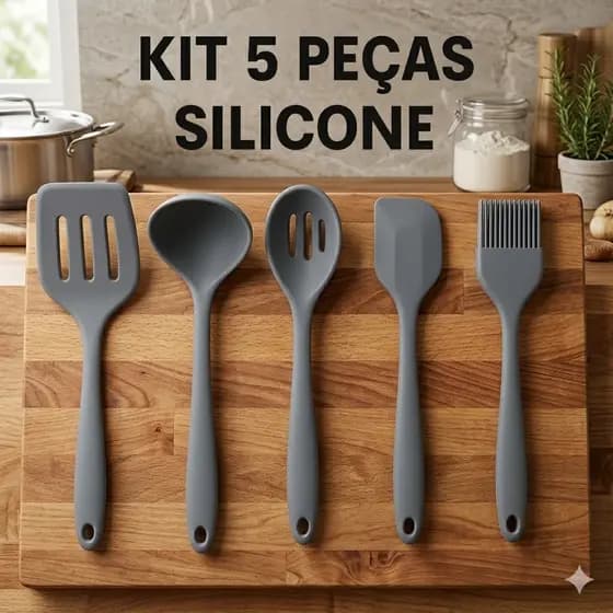 Jogo de Utensilios Cozinha Kit Peças Silicone