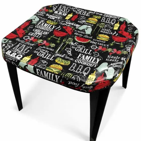 Kit 3 Capas Impermeável Estampada Para Mesa Quadrada Restaurante/Bar/Lanchonete 70x70