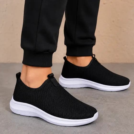 Tênis Meia Feminino Masculino Casual Confortável Caminhada Academia Macio Calce Fácil Sem Cadarço