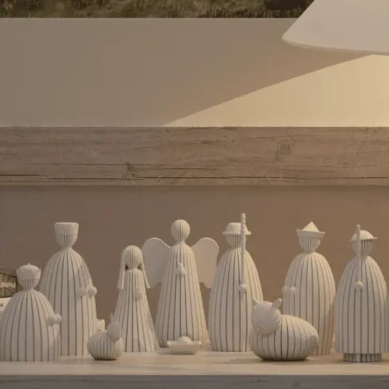 Presépio Natalino Minimalista – 10 Peças com Família Sagrada & Figuras Decorativas