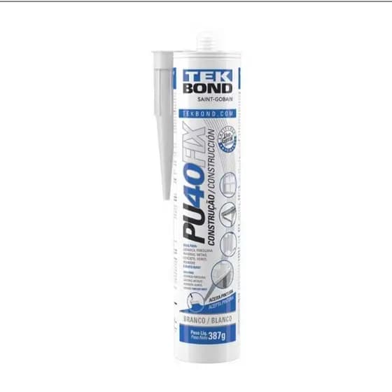 Cola Adesivo Multiuso PU40 FIX 1 Unidade Branco Selante 387gr Tekbond Pronto Uso