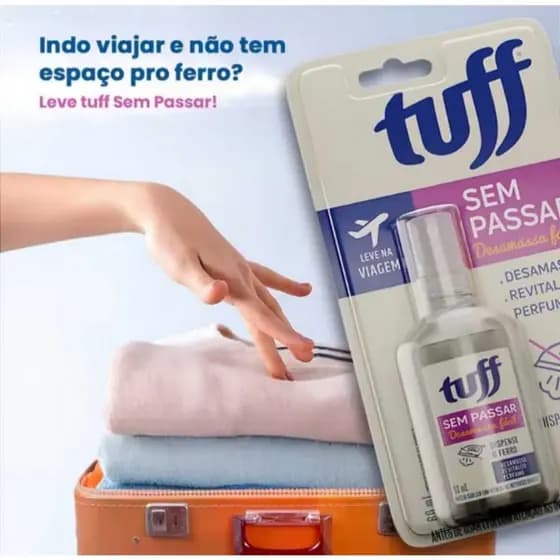 Tuff Sem Passar Spray Desamass Roupas Facil e Neutralizador Passa Facil