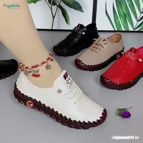 Novos Sapatos Ortopédicos de Couro Sólido 2024 para Mulheres/ Costura Manual/ Sola Elástica Tamanhos Grandes 33-41 889 H
