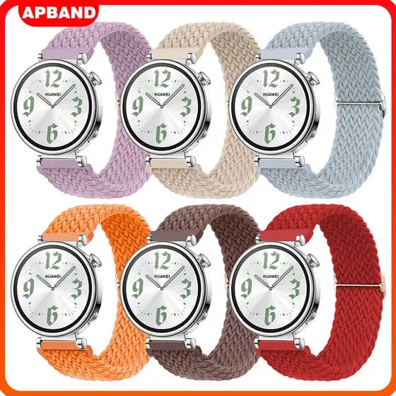 Strap Pulseira De Nailon Elástico 18mm Para Relógio Smartwatch Huawei Watch GT 6 5 4 41mm/Garmin Venu 3/ 2S /Fossil