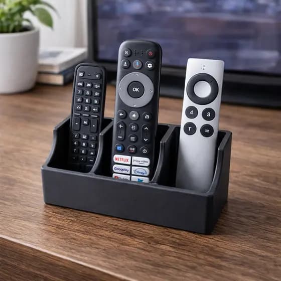Suporte de Parede Triplo para Controle Remoto e Celular - Fácil Instalação e Design Compacto