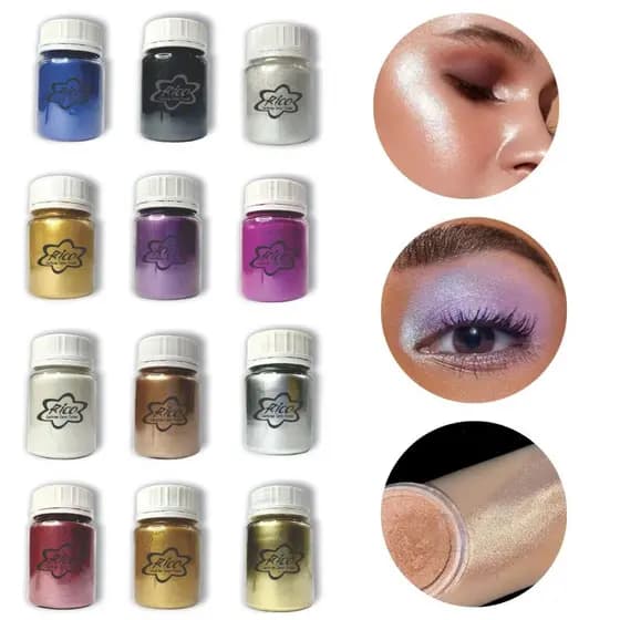 Pó Perolado 20g Iluminador Facial Corporal Sombra Maquiagem Para Carnaval Festas Diversas Cores