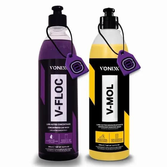VONIXX V-FLOC + V-MOL 500ML - Shampoo neutro super concentrado e shampoo desincrustante