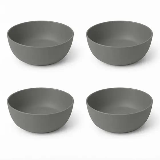kit 4 Bowls prato para sopa 1150ml Cinza escuro Helsim