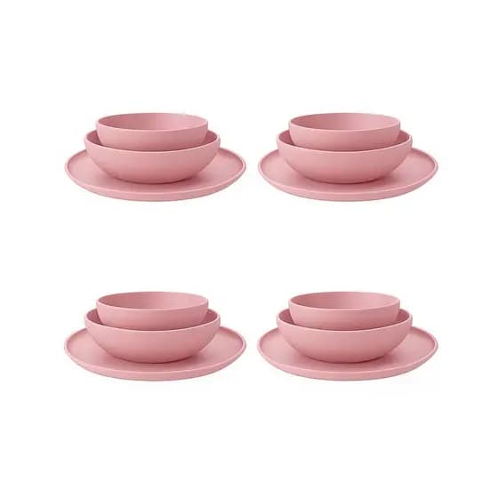 Conjunto kit jogo 12 pratos colours Resistente - Helsim