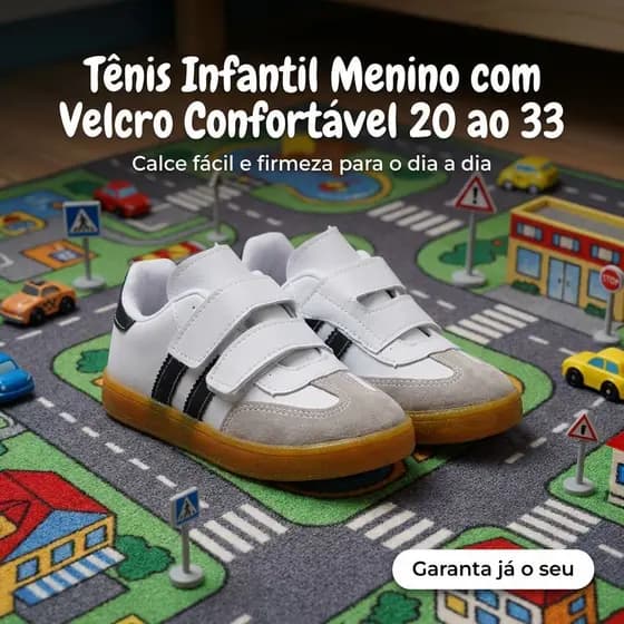 Tênis Infantil Menino De Velcro | Calce Fácil Com Conforto Do 20 ao 33 | GARANTA JÁ O DO SEU FILHO!
