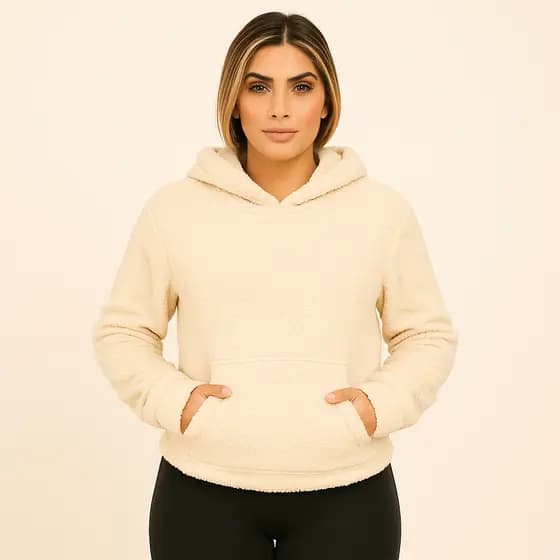 Blusa Sherpa Feminino com Capuz e Bolso Canguru – Conforto e Estilo para o Inverno