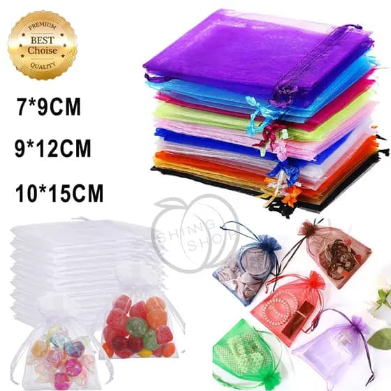 Kit 25/10/5 Saquinho Organza-Pouch Drawstring-Bags Sacos De Jóias Embalagem Noivado Decoração De Festa De Casamento