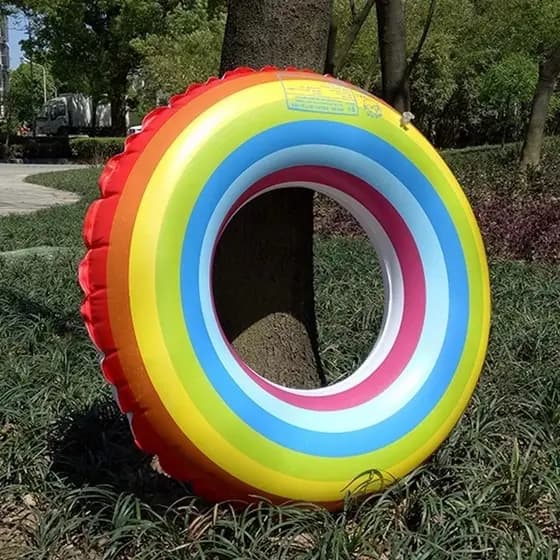 Boia Arco-íris Colorida Premium 70cm 80cm 90cm Adulto Natação Verão Piscina Férias Praia Clube