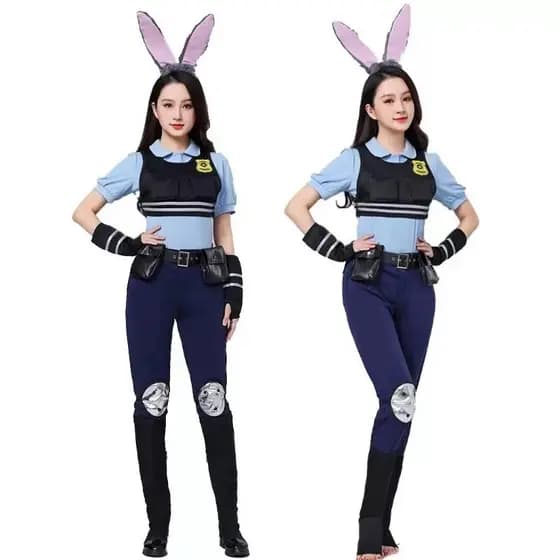 Fantasia de Policial Judy Hopps Zootopia Festa Fantasia Carnaval Cosplay Temática Infantil e Adulto.