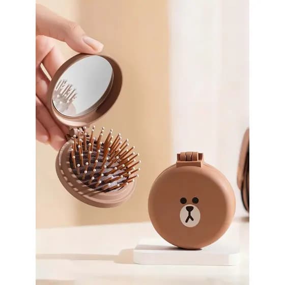 Kit Pente e Espelho Portátil: Dobrável, Compacto e Prático para Levar a Qualquer Lugar