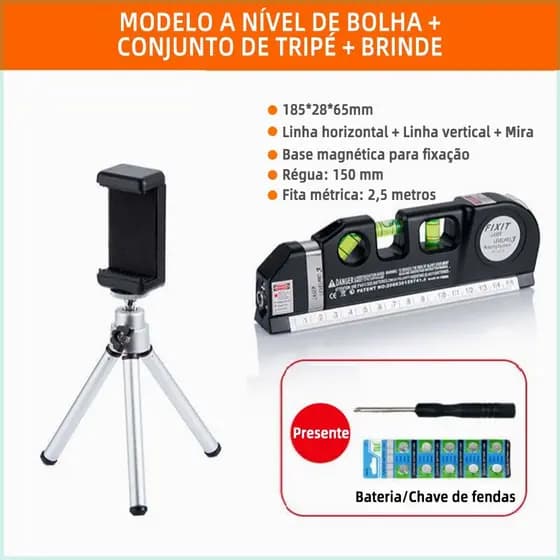 Nível a Laser Infravermelho Multifuncional, Instrumento de Medição de Alta Precisão com Tripé