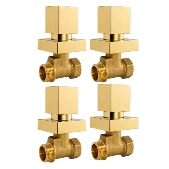 4 Registros de Pressão 16 Estrias Padrão Deca + 4 Acabamento Quadrado Dourado