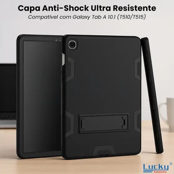 Capa para Tablet Galaxy Tab A 10.1 Polegadas T510 T515 Capinha Anti Impacto Com Suporte Resistente