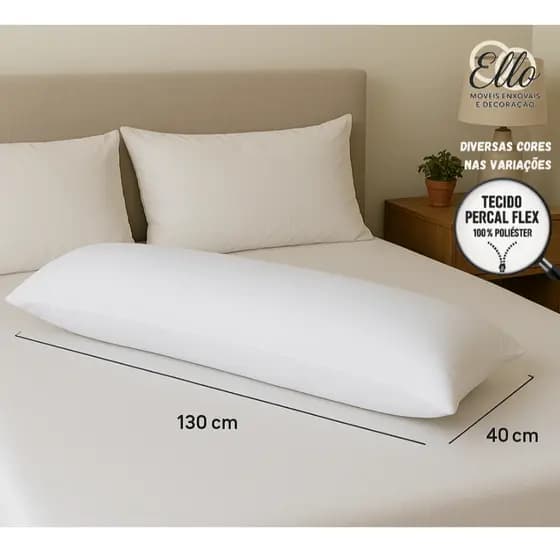 Fronha Xuxão, Percal 400 fios, Fronha para Travesseiro de Corpo com Zíper, Grávida, Gestante.