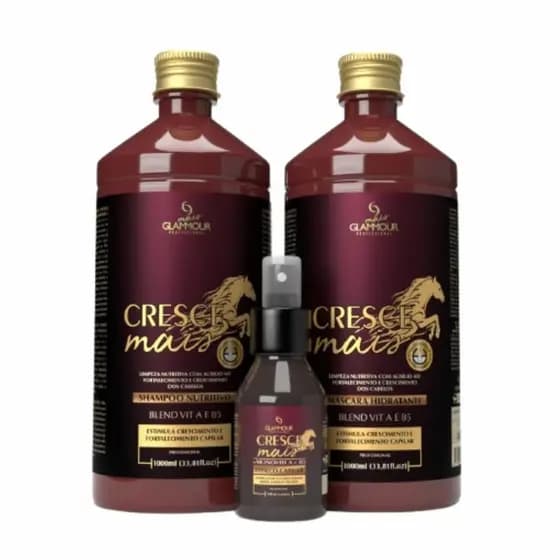 Shampoo Cresce Mais 1L Crescimento Máscara Reparadora Tônico Revitalizante