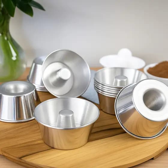 Kit Mini Formas Alumínio Nº12 Pudim Bolo Vulcão Confeitaria Doceria Gourmet