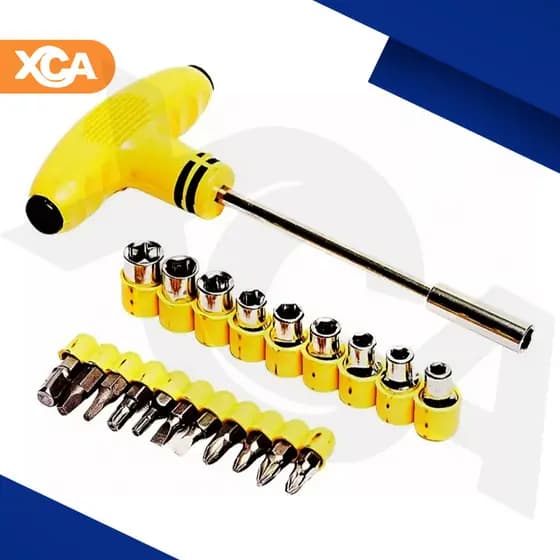 Jogo De Chave T Com 21 Ferramentas Phillips Fenda Allen Torx Soquete Canhão Ferramenta