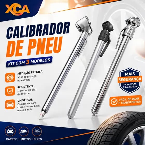Calibrador Pneus Portátil Carro Moto Medidor Pressão Ar Caneta 10-120 PSI