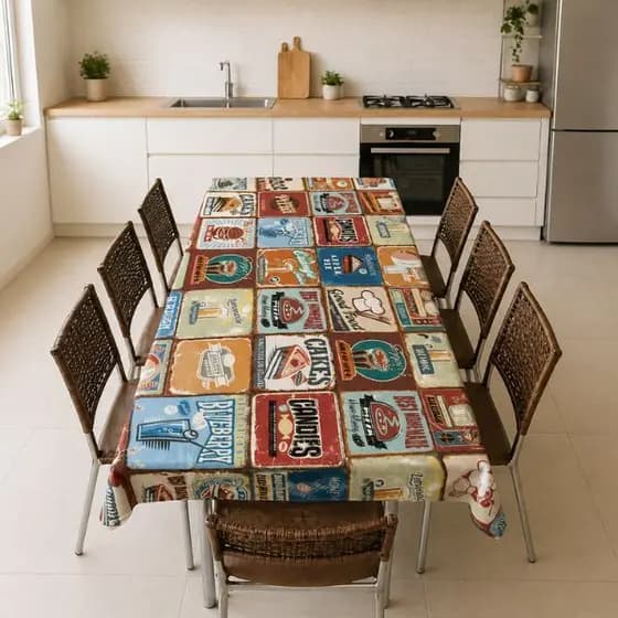 Toalha Mesa Térmica Plástico Estampado Suporta Temperaturas Mesa Posta
