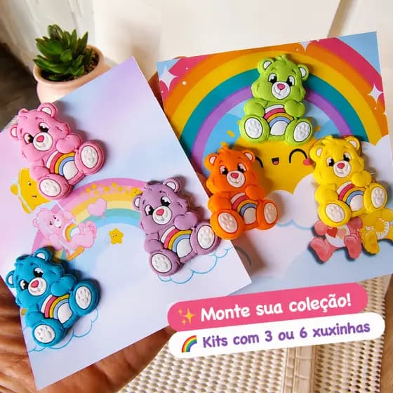 Xuxinha de Cabelo Infantil Ursinhos/ Kit com 3 ou 6 unidades Elástico de Cabelo Infantil Rabicó