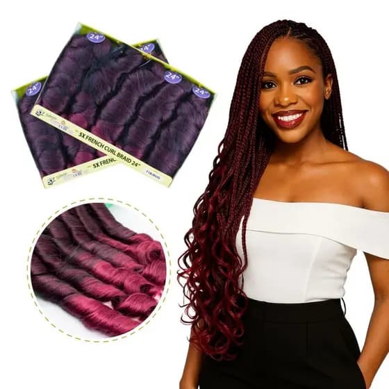 Kit 2 French Curl 400g Cherey Crochet Braids Tranças Fibra Sintética Premium
