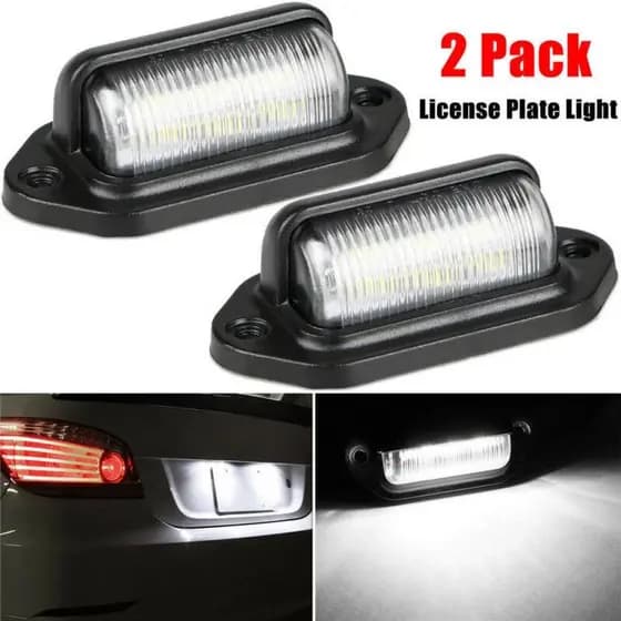 Par Luz Placa Licença 6 LED Universal Carro Caminhão Barco RV Reboque