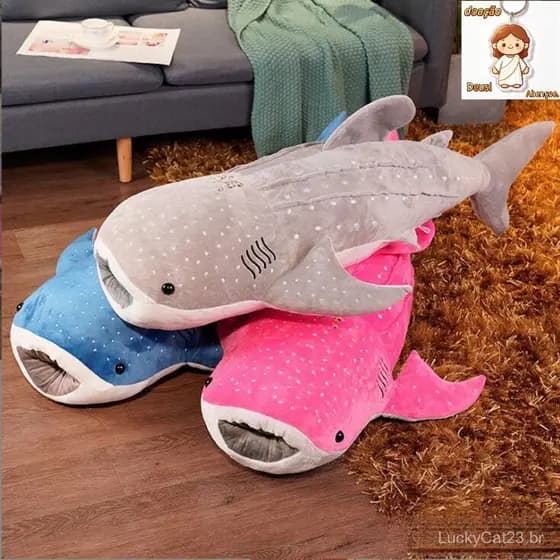 Brinquedo Simulado De Pelúcia Recheado De Tubarão Baleia Vida Marinha