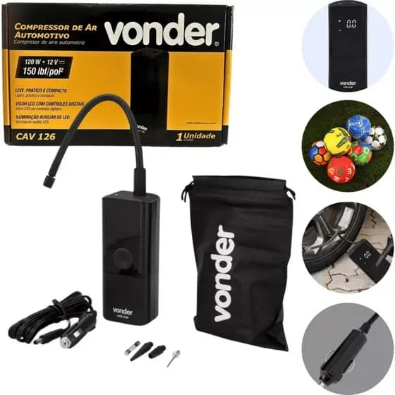 Compressor De Ar Automotivo Portátil 12v Cav126 Vonder
