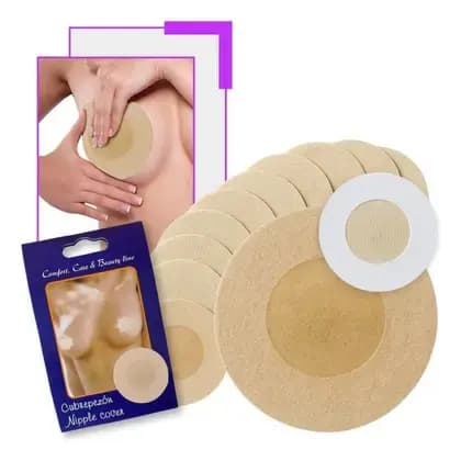 Kit 10 Adesivo Protetor de Mamilo Tapa Seios Fixa Firme Proteção Conforto e Discrição