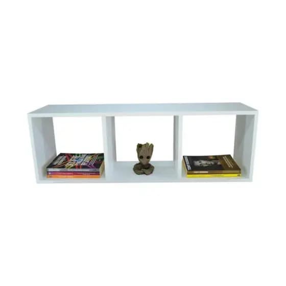 Nicho Retangular Com 3 Divisórias 100x30x20cm Mdf Decoração Moderna Escritório Quarto